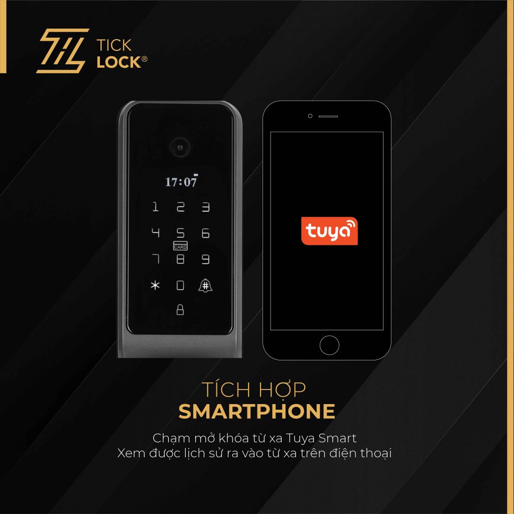 Đóng/mở khóa TICKLOCK A680 từ xa trên điện thoại