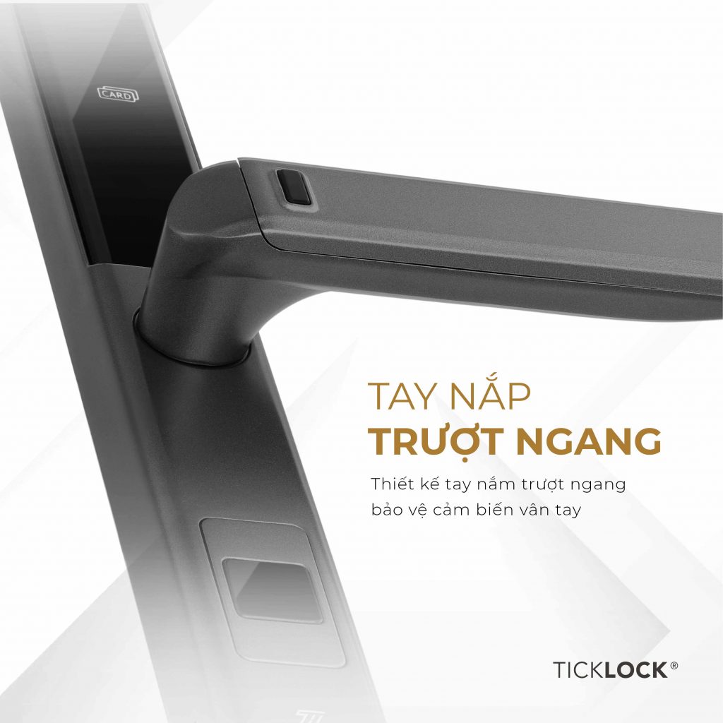 TAY NẮM ĐƯỢC THIẾT KẾ VÔ CÙNG ĐẸP MẮT Thiết kế tay cầm trượt ngang trên TICKLOCK VIỆT NAM I939
