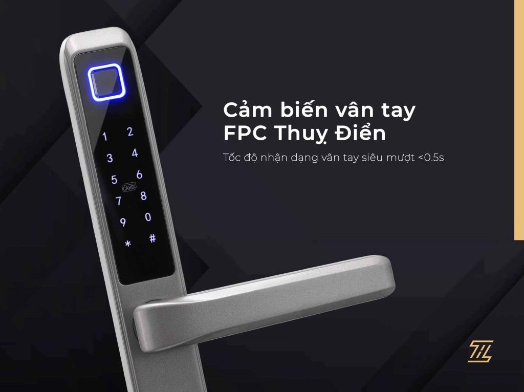 Khóa vân tay cửa nhôm ticklock i725