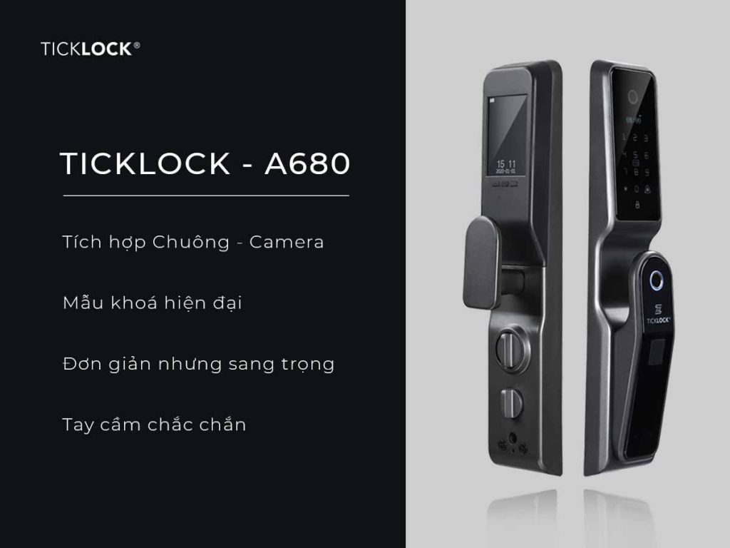 Khóa cửa thông minh ticklock A680