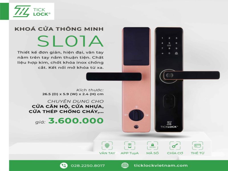 Khóa điện tử chung cư 5 trong 1 TICKLOCK SL01A Khóa điện tử chung cư 5 trong 1 TICKLOCK SL01A