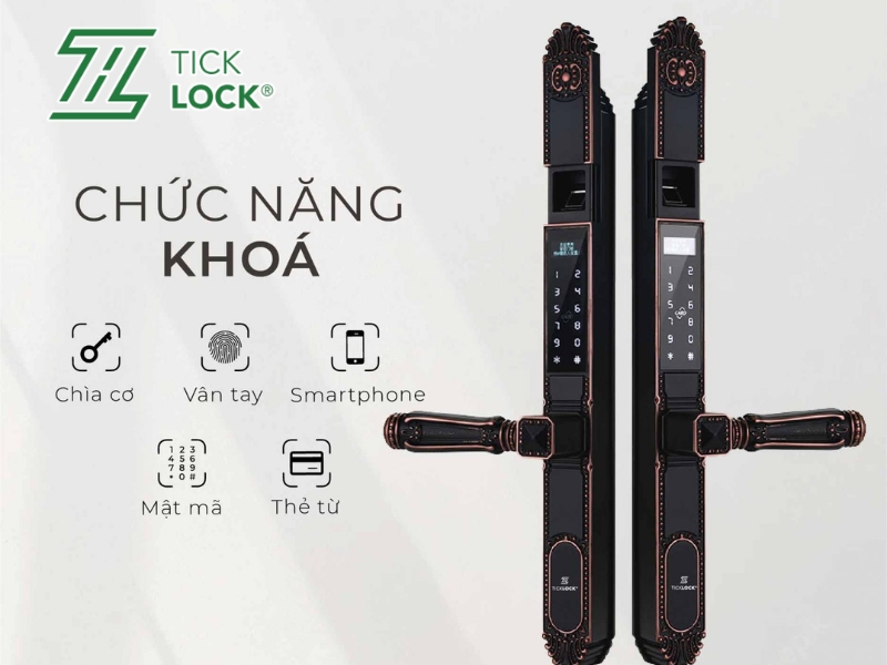 Khóa cửa CS63 tích hợp 5 trong 1 tính năng mở cửa