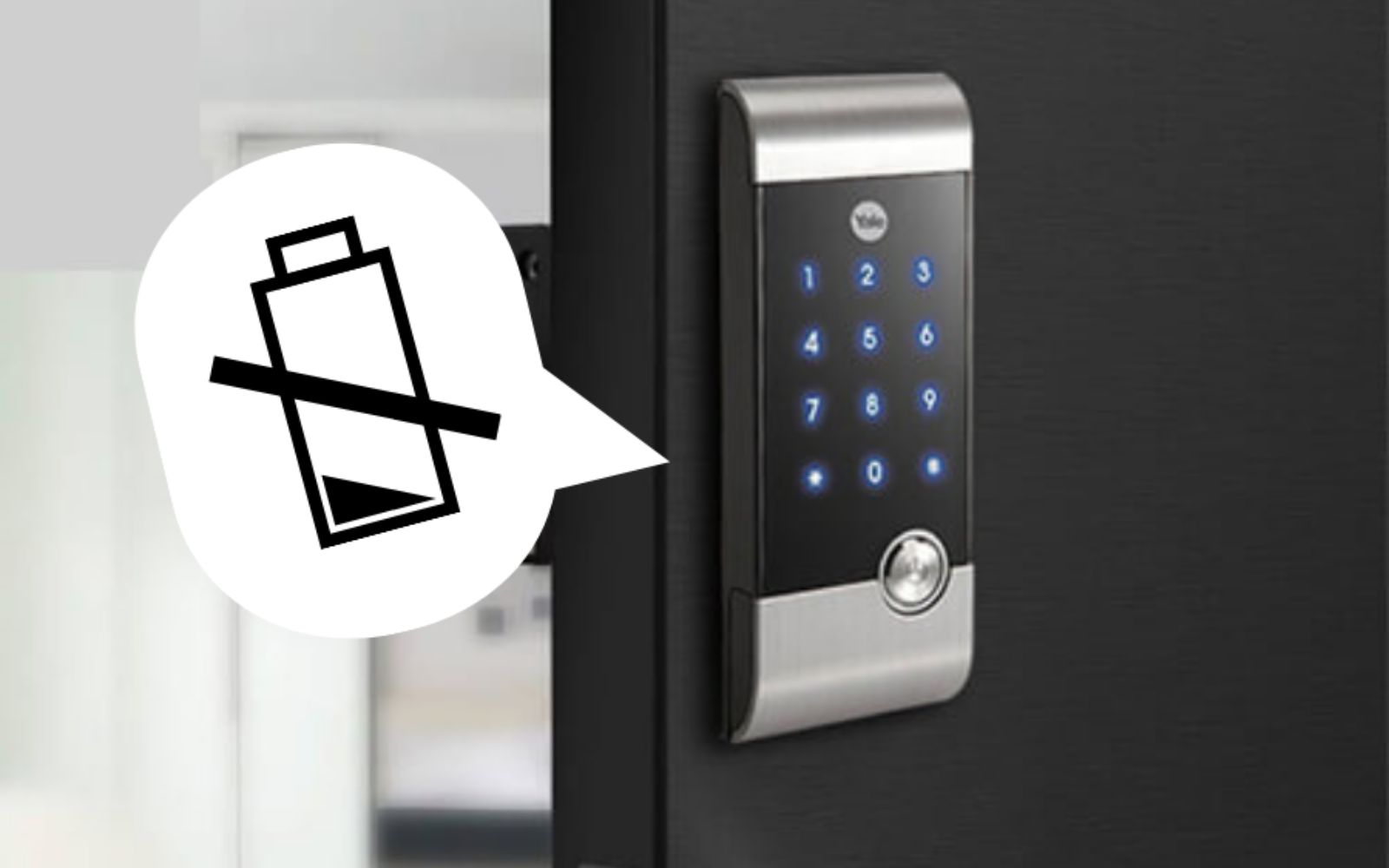 Đèn LED nhấp nháy là dấu hiệu pin yếu dễ nhận thấy nhất trên khóa cửa điện t Có tín hiệu cảnh báo pin yếu trên khóa cửa