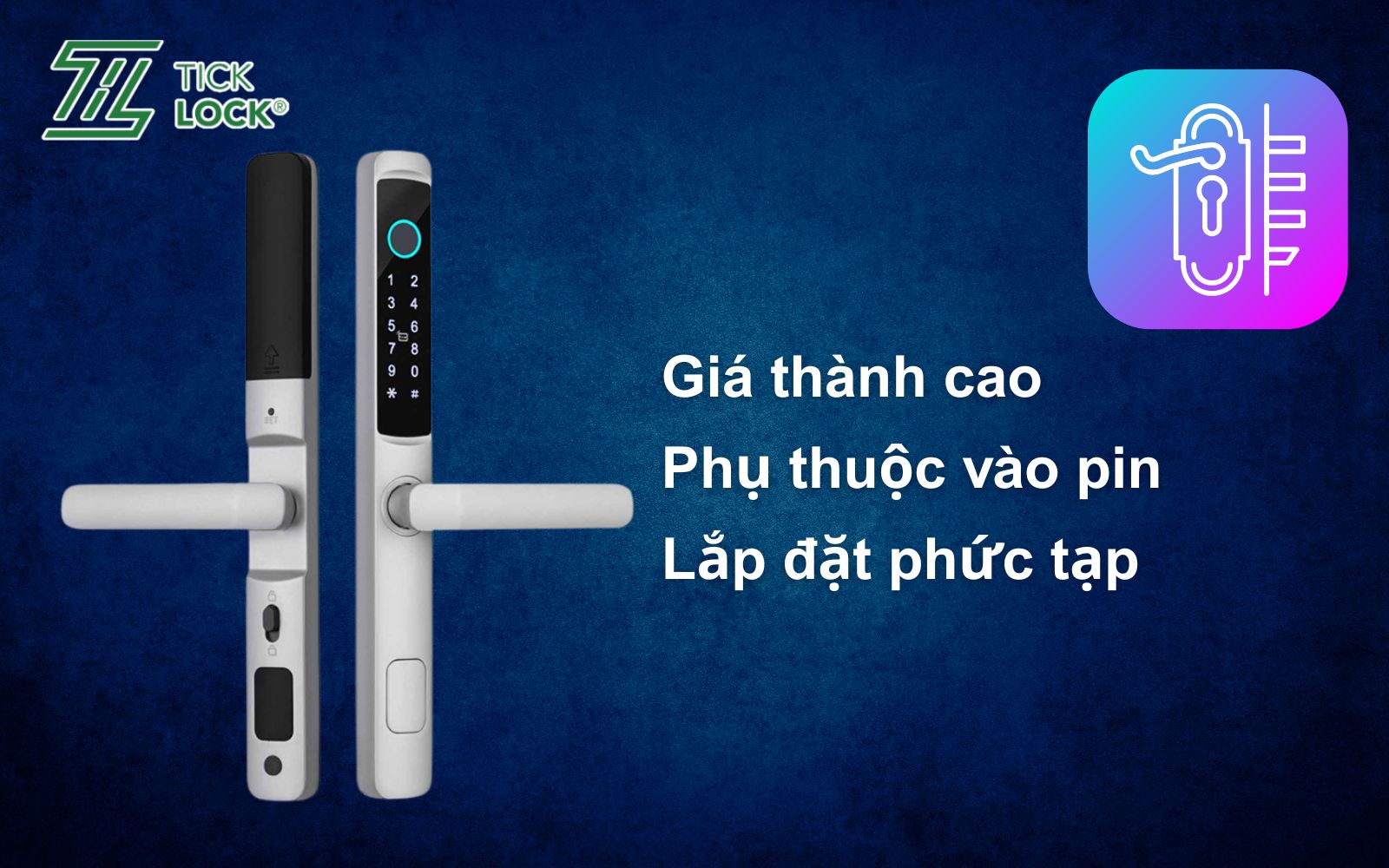 Khóa cửa mật mã có giá thành khá cao và lắp đặt phức tạp Nhược điểm khóa điện tử mã số