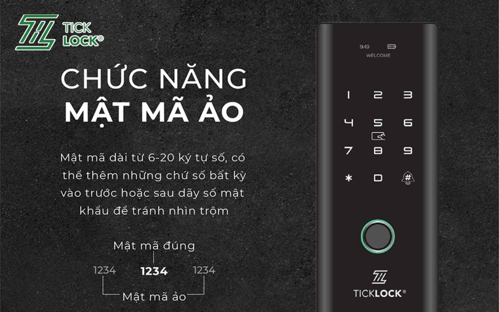 Khóa cửa mật mã ứng dụng công nghệ mã số ảo chống nhìn trộ Độ bảo mật an toàn vượt trội