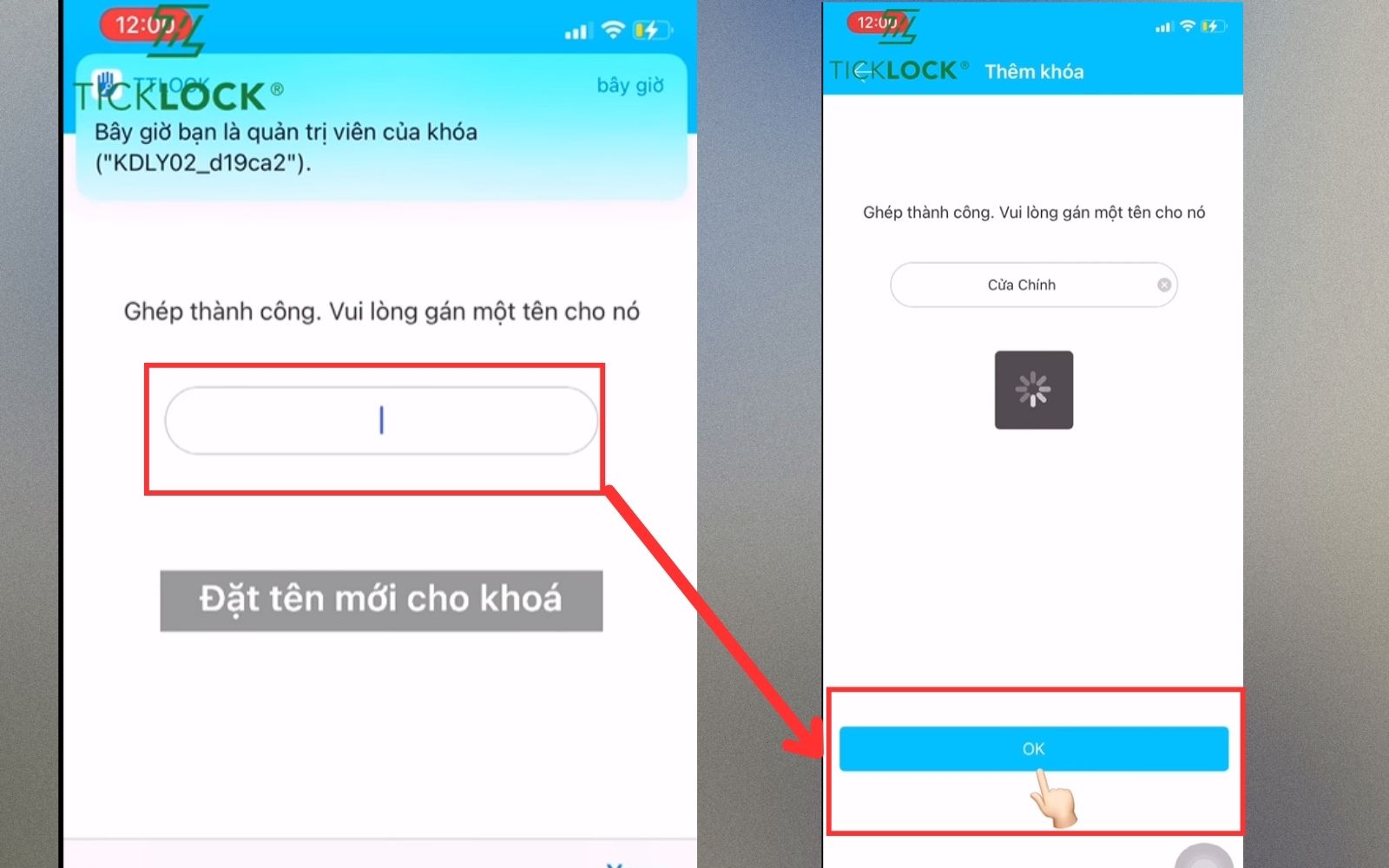 Đặt tên mới cho khóa vừa kết nối Đặt tên mới cho khóa vừa kết nối