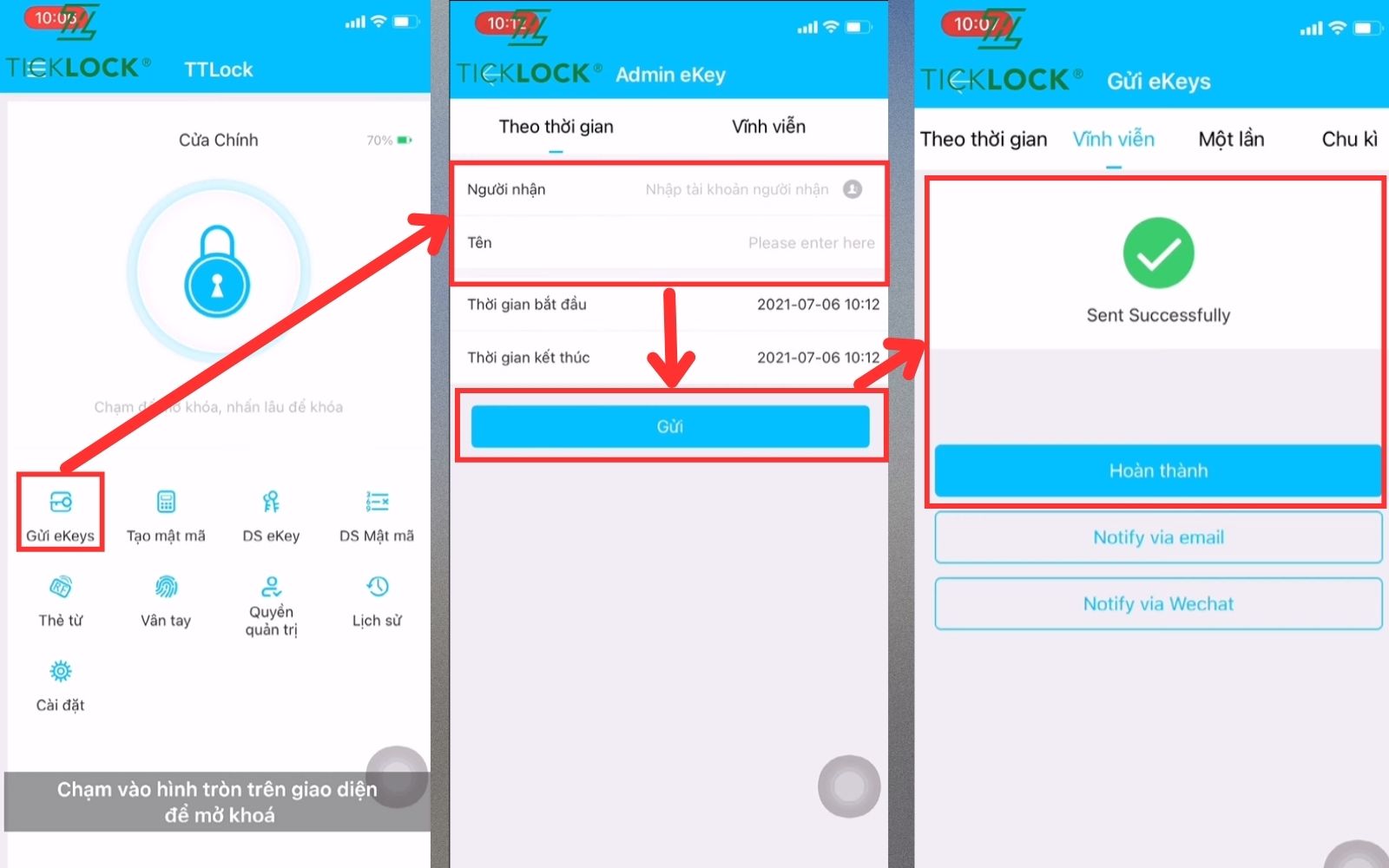 Hướng dẫn sử dụng ứng dụng TTLOCK chia sẻ eKey – Nhập tài khoản người cần gửi eKey Hướng dẫn sử dụng ứng dụng TTLOCK chia sẻ eKey – Nhập tài khoản người cần gửi eKey
