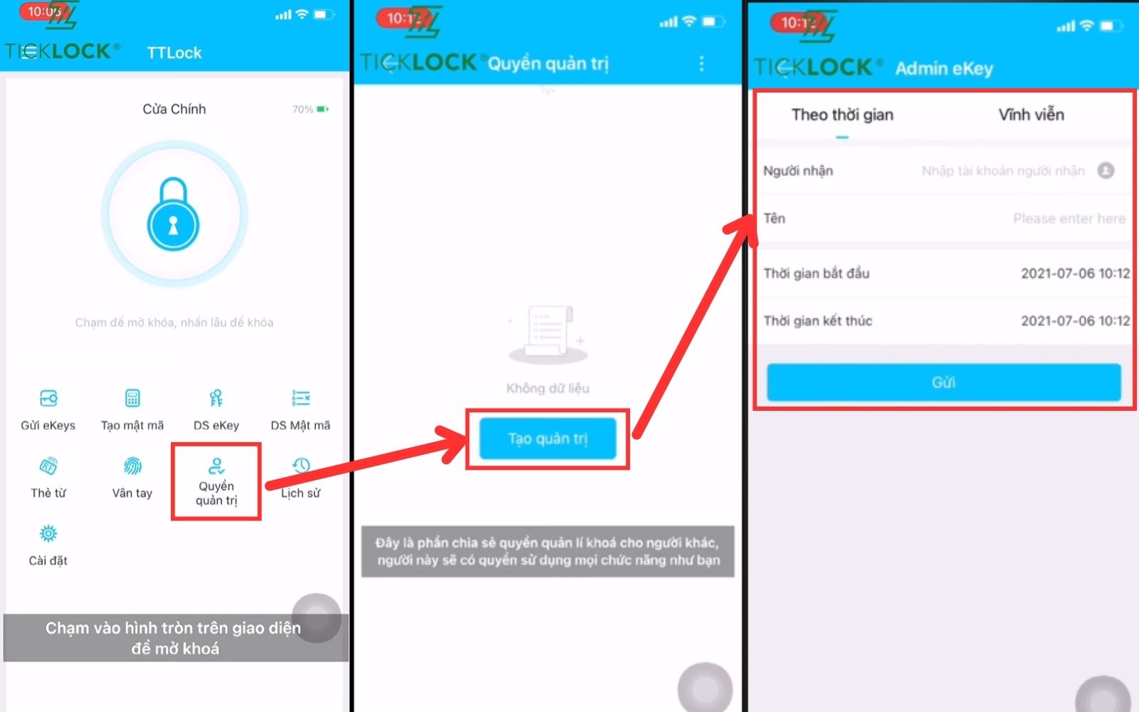 Hướng dẫn sử dụng app TTLOCK chia sẻ quyền quản trị và điều khiển khóa cho người khác Hướng dẫn sử dụng app TTLOCK chia sẻ quyền quản trị và điều khiển khóa cho người khác