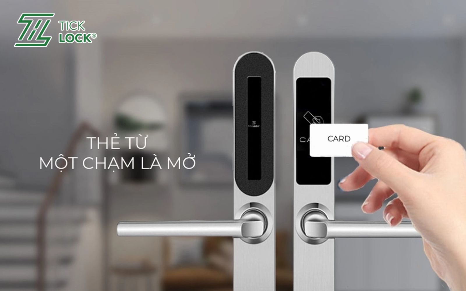 Khóa cửa điện tử mở khóa bằng thẻ từ được sử dụng rộng rãi trong mô hình khách sạn hiện đại Khóa thông minh sử dụng thẻ từ