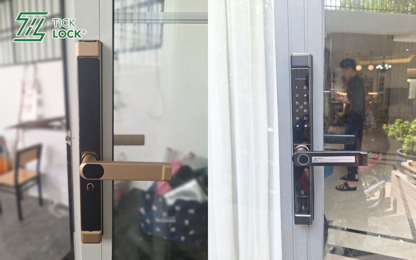 Hình ảnh thực tế dự án lắp đặt khóa từ TICKLOCK AD8801 cho biệt thự và cửa hàn