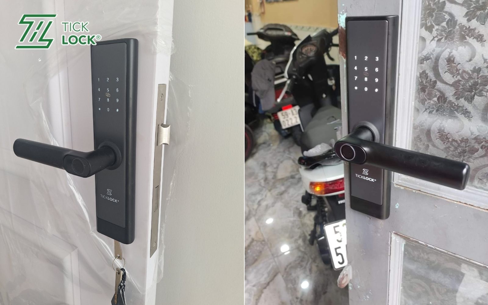 Hình ảnh thực tế dự án lắp đặt khóa từ TICKLOCK SL21cho nhà trọ