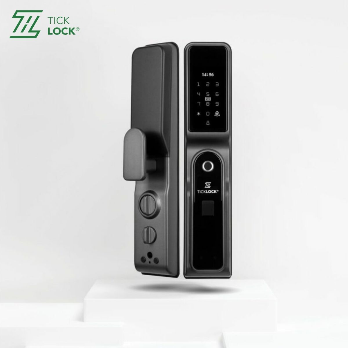 TICKLOCK A590 với thiết kế Push & Pull sang trọng, tích hợp chuông cửa và pin sạc Khóa cửa thông minh dưới 5 triệu TICKLOCK A590
