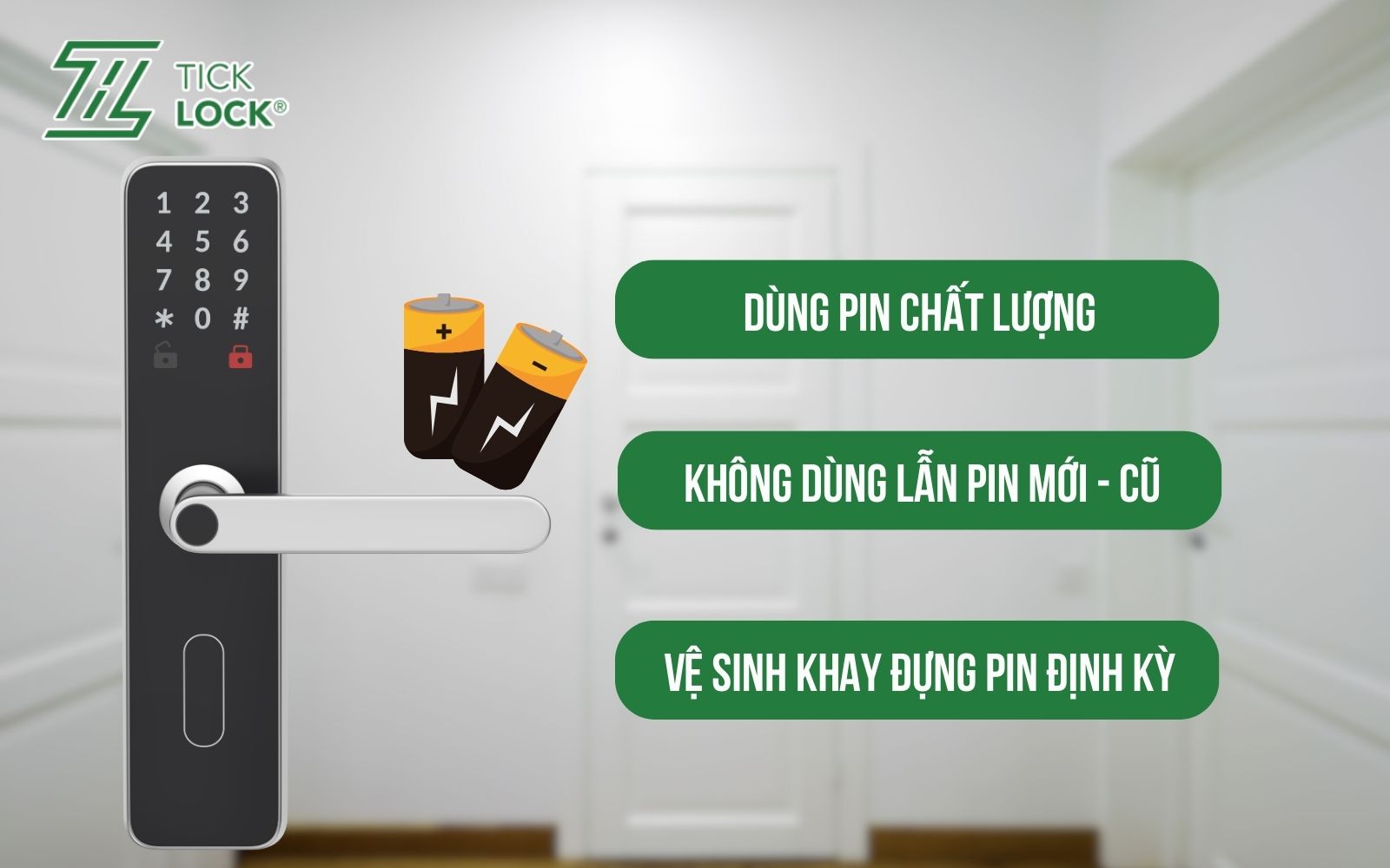 Lưu ý khi thay pin cho khóa cửa điện tử thông minh