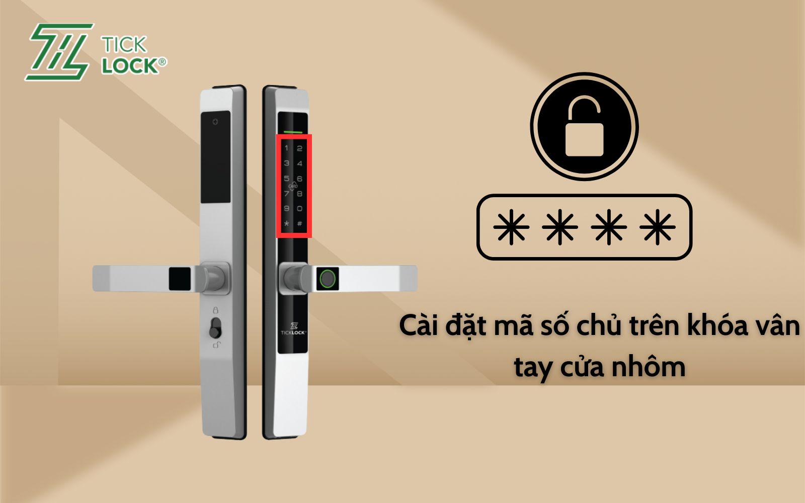 Cách cài đặt mật mã chủ cho khóa vân tay cửa nhôm hệ Xingfa