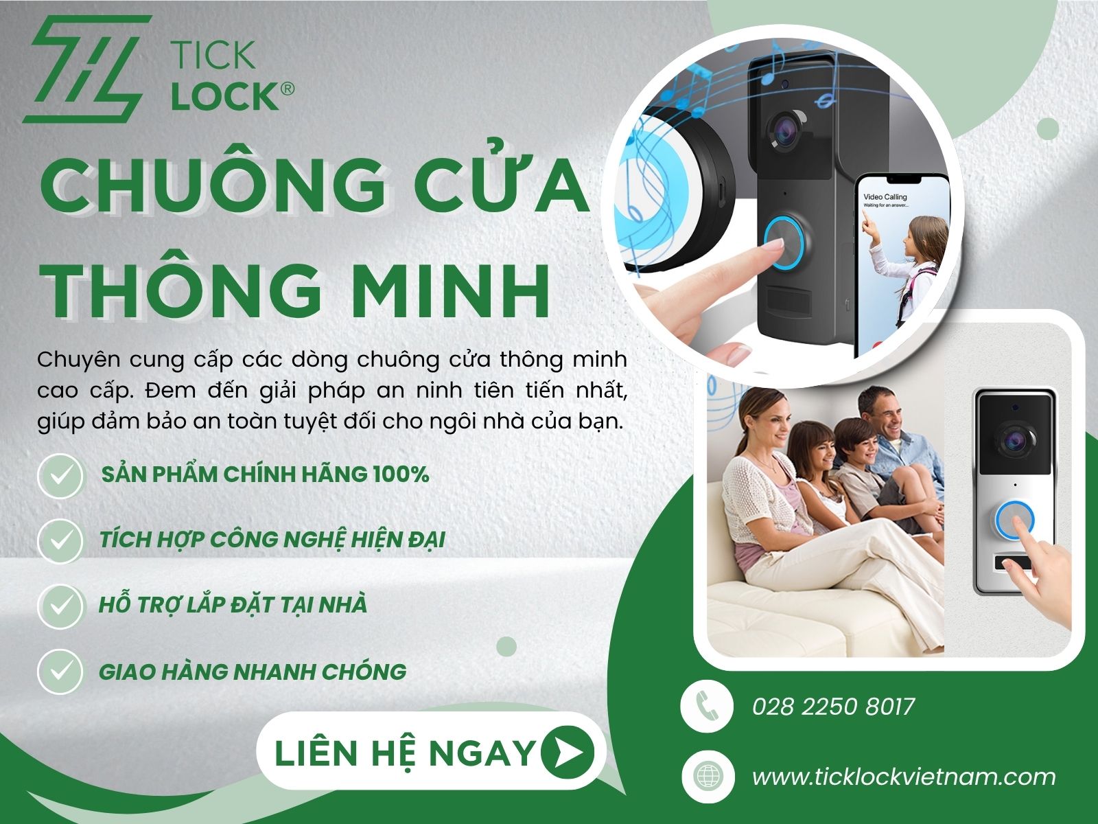 TICKLOCK Việt Nam - Đơn vi cung cấp chuông cửa chính hãng, giá tốt Mua chuông cửa thông minh, giá tốt tại TICKLOCK Việt Nam