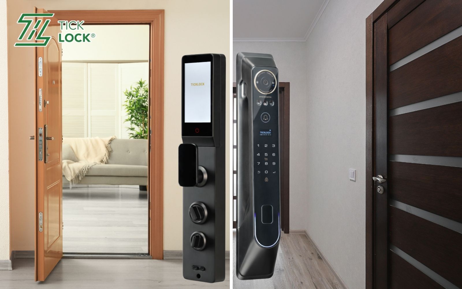 Khóa cửa TICKLOCK AF980 phù hợp lắp cho cửa gỗ và cửa nhựa