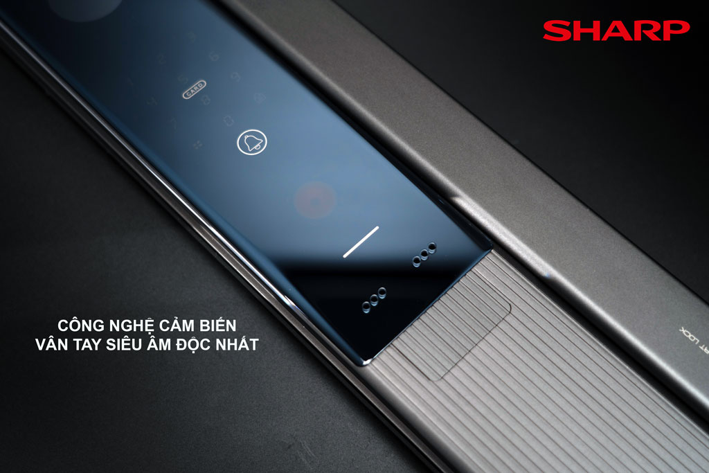 Cảm biến vân tay siêu âm dưới màn hình trên khóa Sharp H5-FV