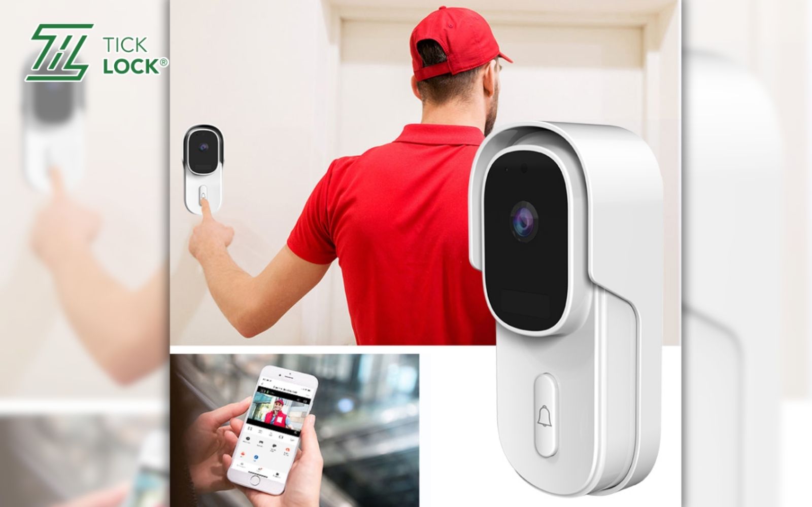 Chuông điện tử thông minh tích hợp camera độ phân giải cao, góc quan sát rộng Chuông cửa thông minh có màn hình