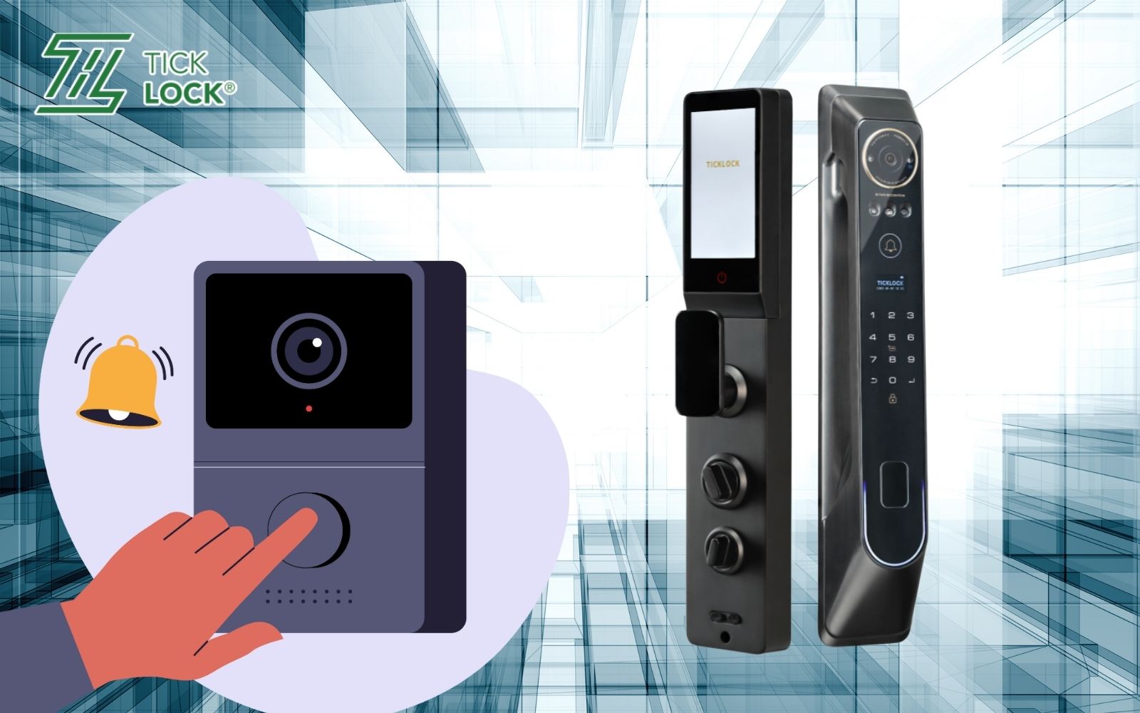 Khóa cửa TICKLOCK AF980 tích hợp chuông hình