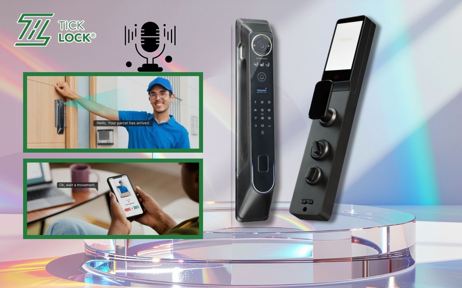 Khóa cửa TICKLOCK AF980 hỗ trợ đàm thoại 2 chiều