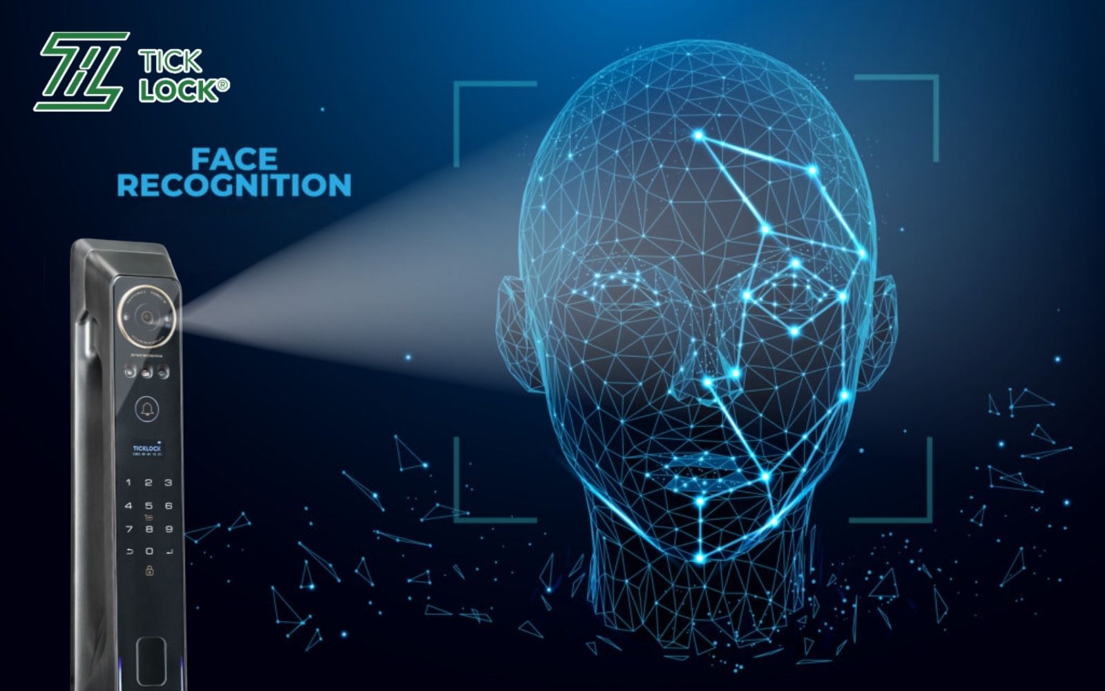 Khóa điện tử TICKLOCK ứng dụng công nghệ mở khóa Face ID Radar 3D
