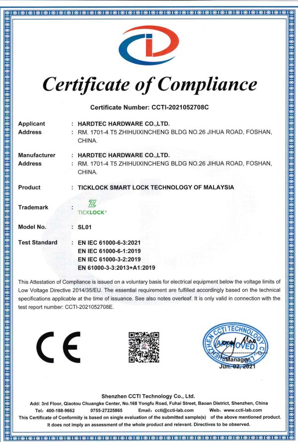Chứng chỉ khóa thông minh ticklock