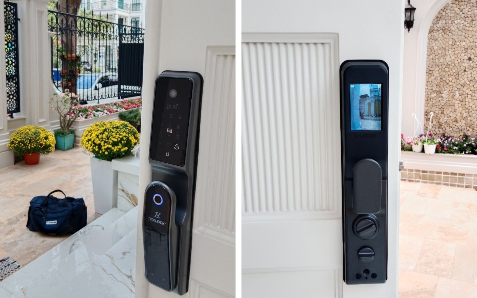 Hình ảnh lắp đặt thực tế khóa cửa TICKLOCK