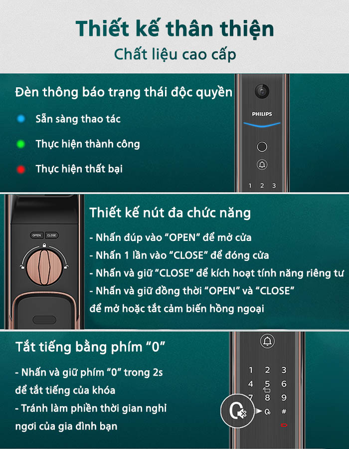 khóa cửa thông minh Philips ddl709