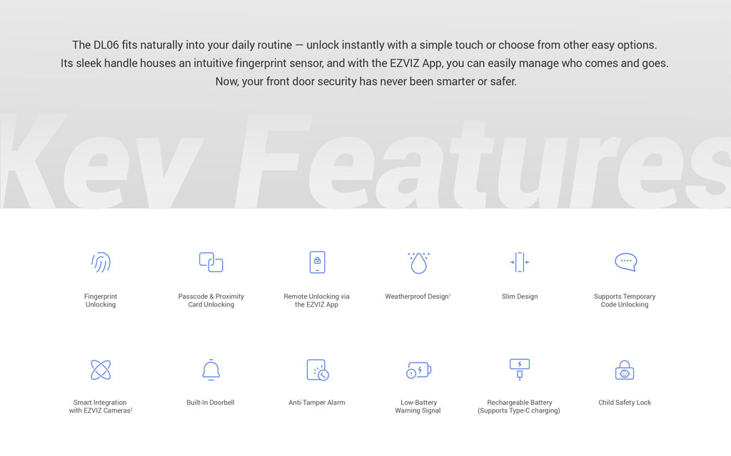 Khóa cửa vân tay Ezviz DL06