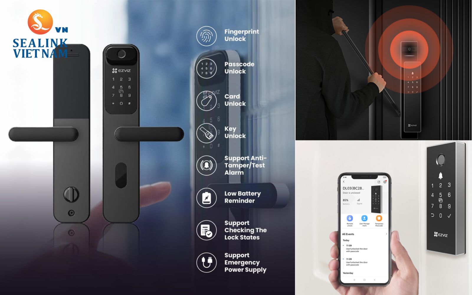 Khóa cửa thông minh Ezviz được đánh giá cao về tính năng bảo mật cao và chất lượng bền bỉ Ưu điểm khóa cửa điện tử EZVIZ