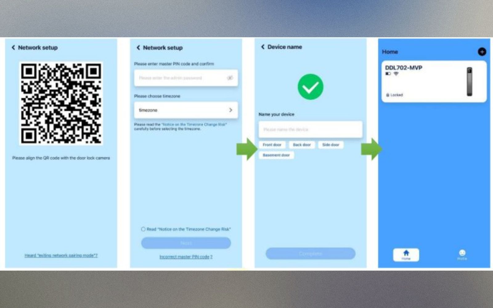 Cài đặt múi giờ và tên khóa điện tử trên app Philips Home Acces