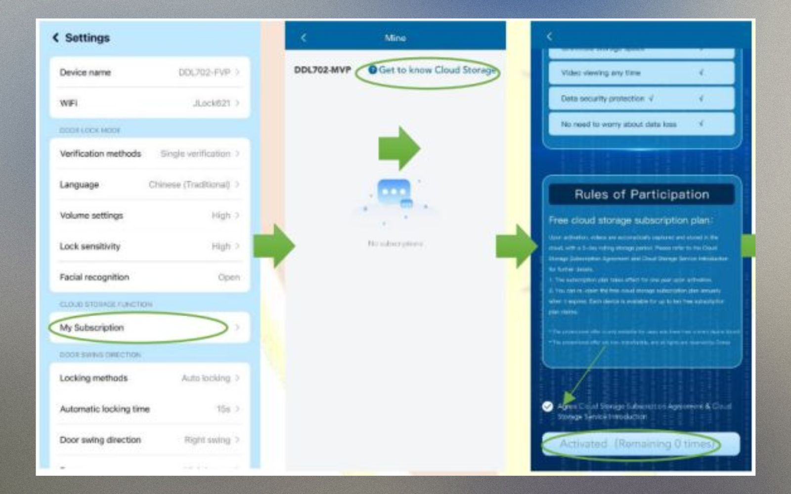 Active gói lưu đám mây miễn phí cho khóa cửa trên Philips Home Access app