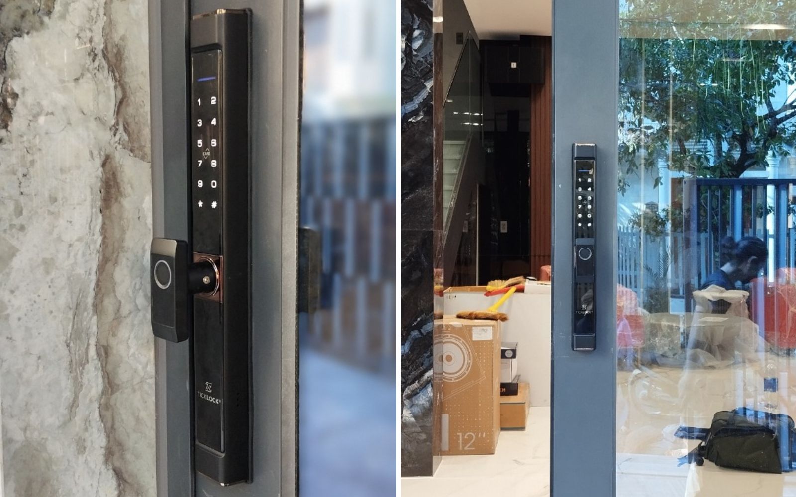 Dự án lắp khóa vân tay thông minh tại Quận Bình Thạnh mẫu AD8801F cho cửa nhôm