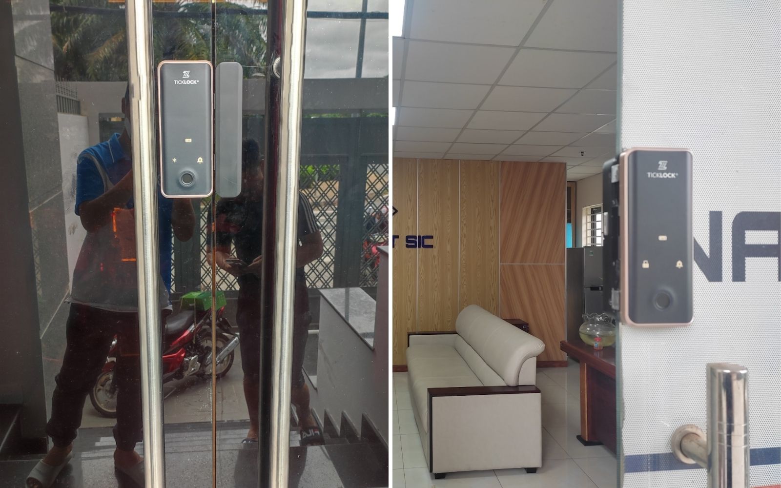 Dự án lắp đặt khoá vân tay giá rẻ tại Bình Thạnh cho cửa kính văn phòng