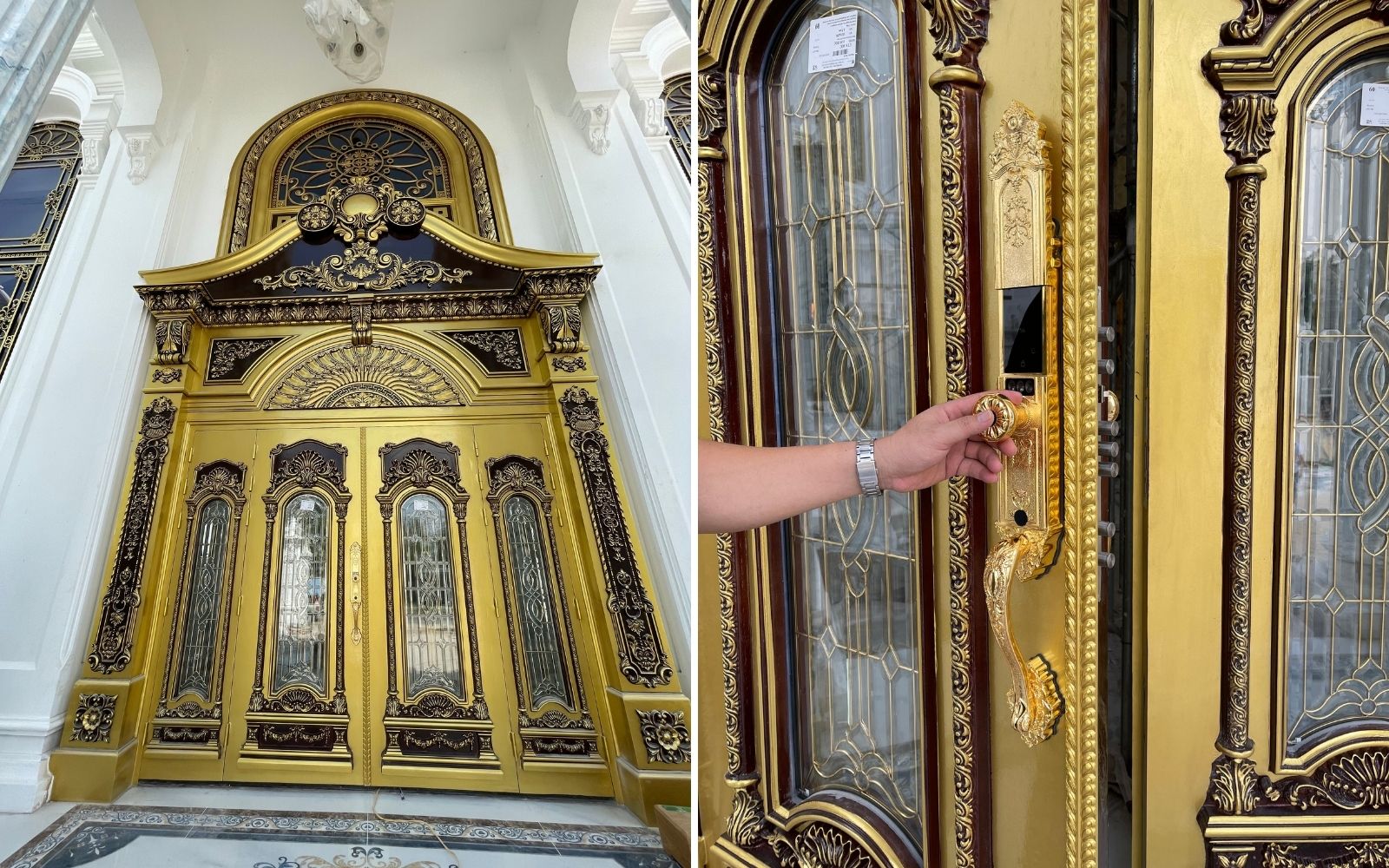 Thi công lắp khóa cửa vân tay quận Gò Vấp sảnh biệt thự tân cổ điển