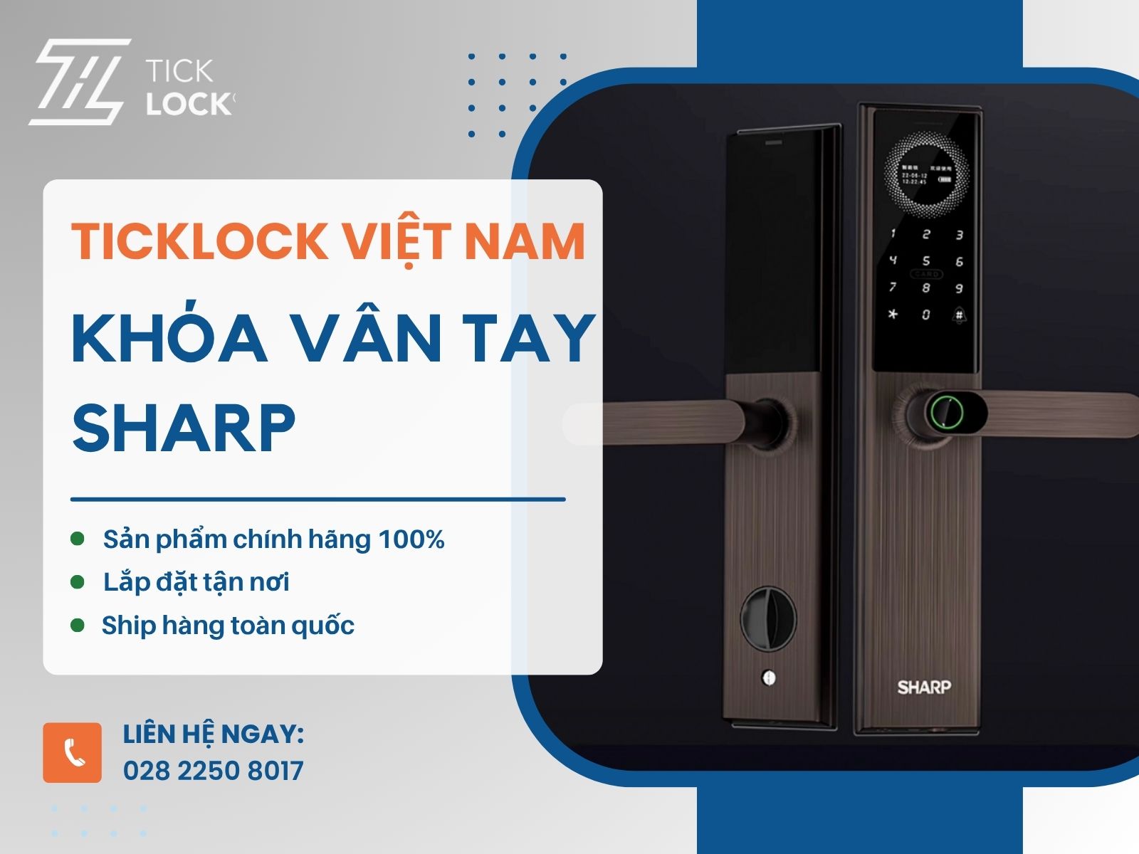 Mua khóa vân tay Sharp chính hãng, giá tốt tại TICKLOCK Việt Nam TICKLOCK Việt Nam – Chuyên bán khóa vân tay Sharp chính hãng 100%, giá tốt
