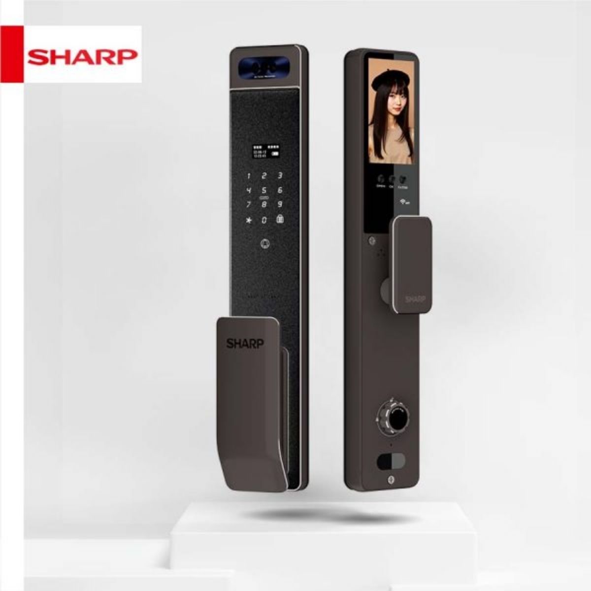 Khóa cửa S5-FV được trang bị pin Lithium sạc tiện lợi Khóa Sharp S5-FV nhận diện Face ID