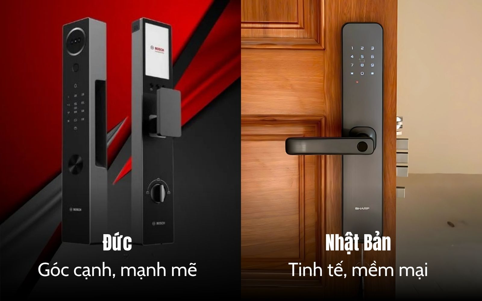 Đánh giá khóa cửa vân tay Đức và Nhật về thiết kế và thẩm mỹ