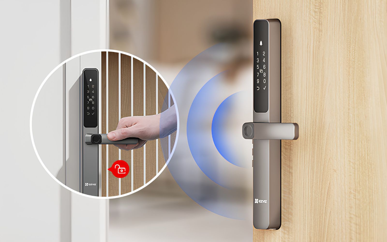 Khóa vân tay thương hiệu Ezviz tích hợp đa tính năng bảo mật thông minh Khóa vân tay Trung Quốc Ezviz