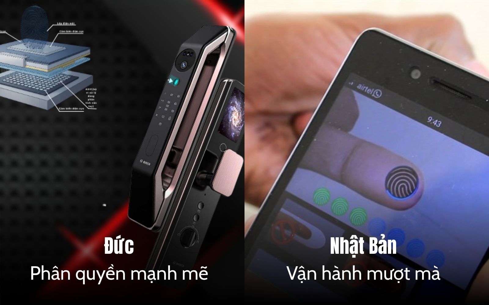 So sánh khoá cửa vân tay Đức và Nhật Bản về tính năng thông minh và kết nối app