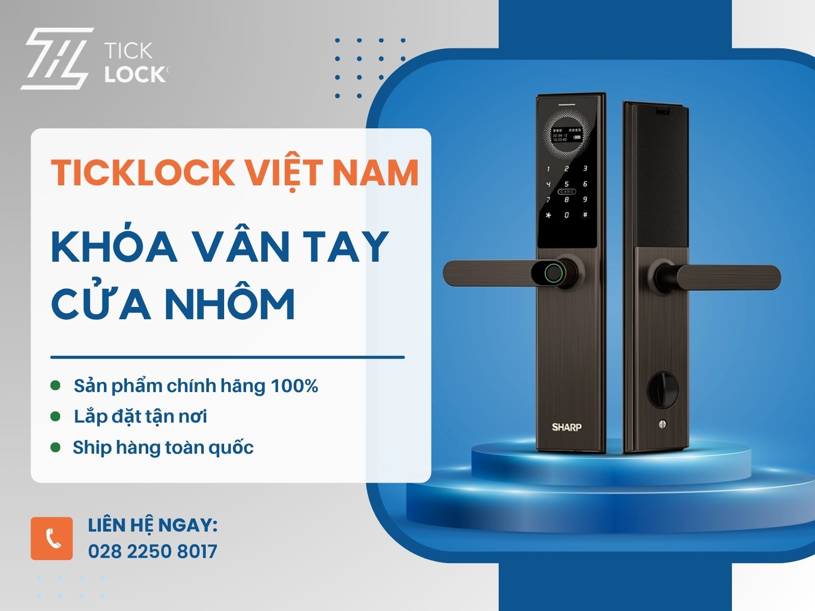 Mua khóa điện tử cửa nhôm Xingfa tại TICKLOCK Việt Nam
