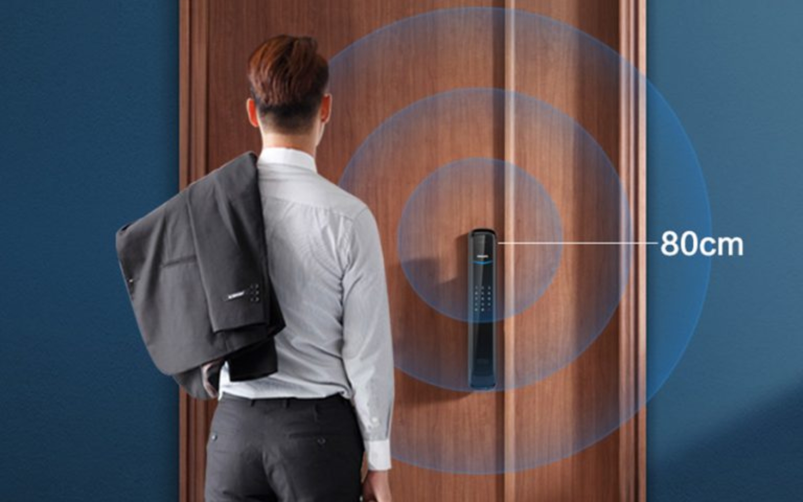 Khóa vân tay cửa gỗ sang trọng