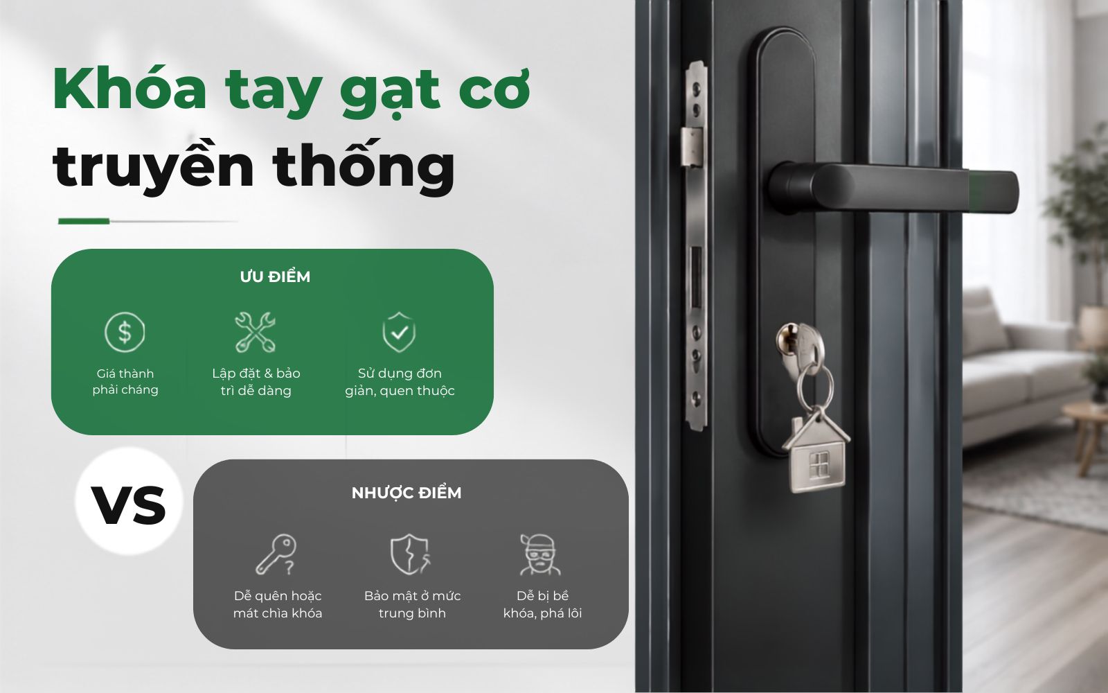 Khóa tay gạt cơ truyền thống