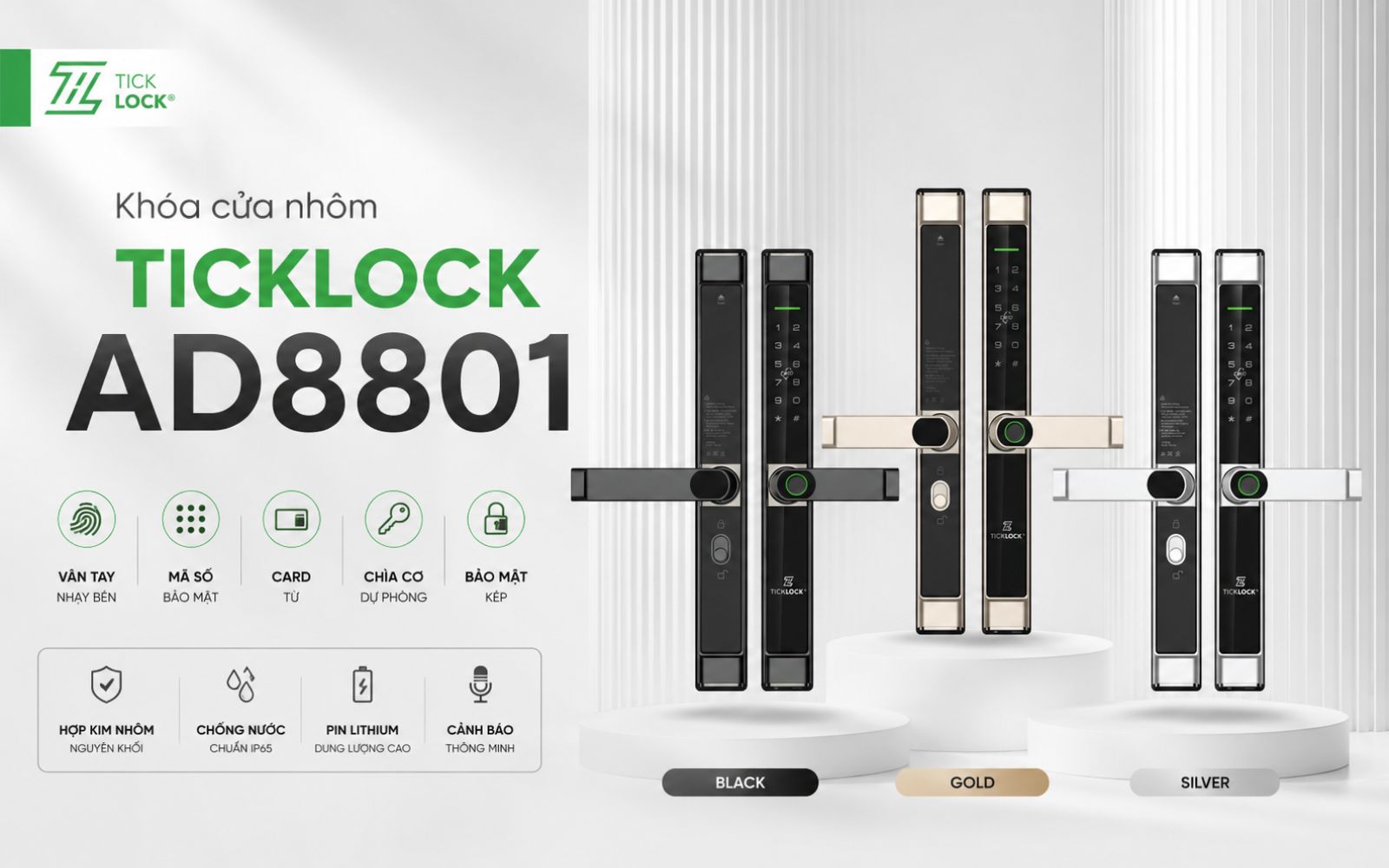 Khóa cửa nhôm TICKLOCK AD8801