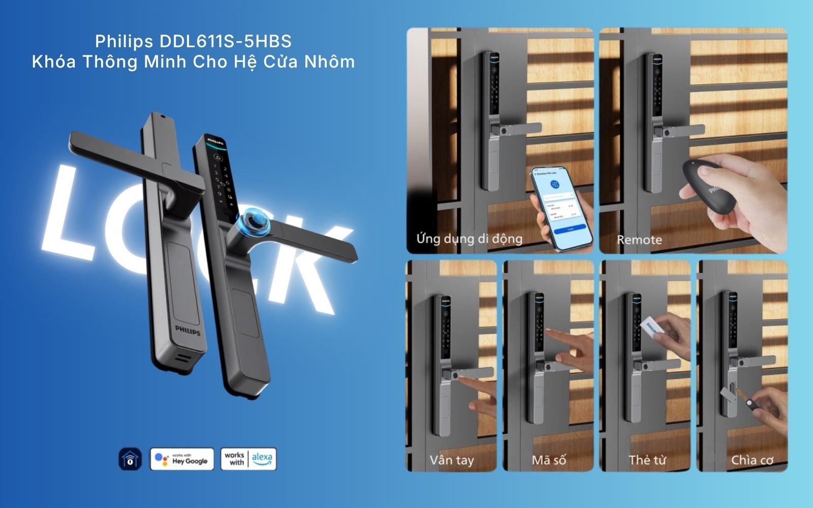 Khóa cửa vân tay Philips DDL611-5HBS