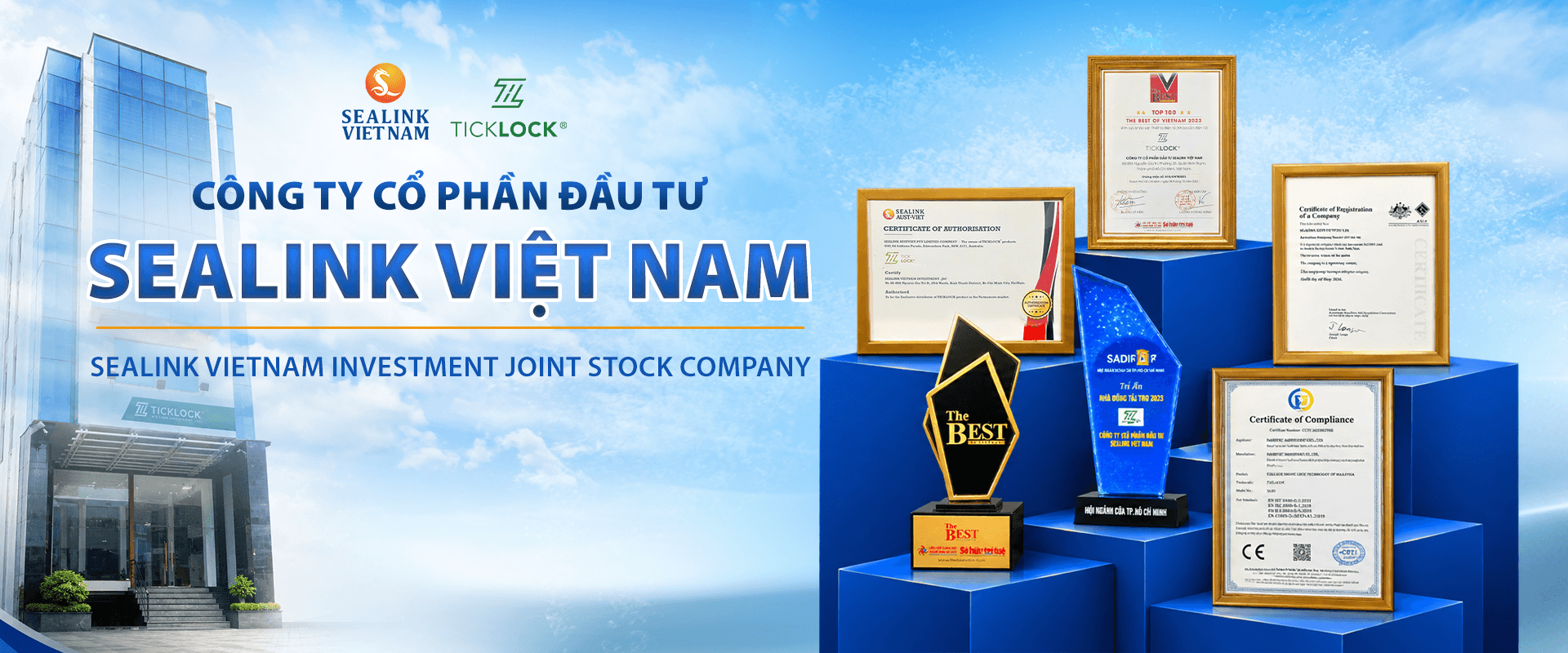 Công ty Cổ phần Đầu tư SEALINK Việt Nam cùng các chứng nhận và giải thưởng đã đạt được