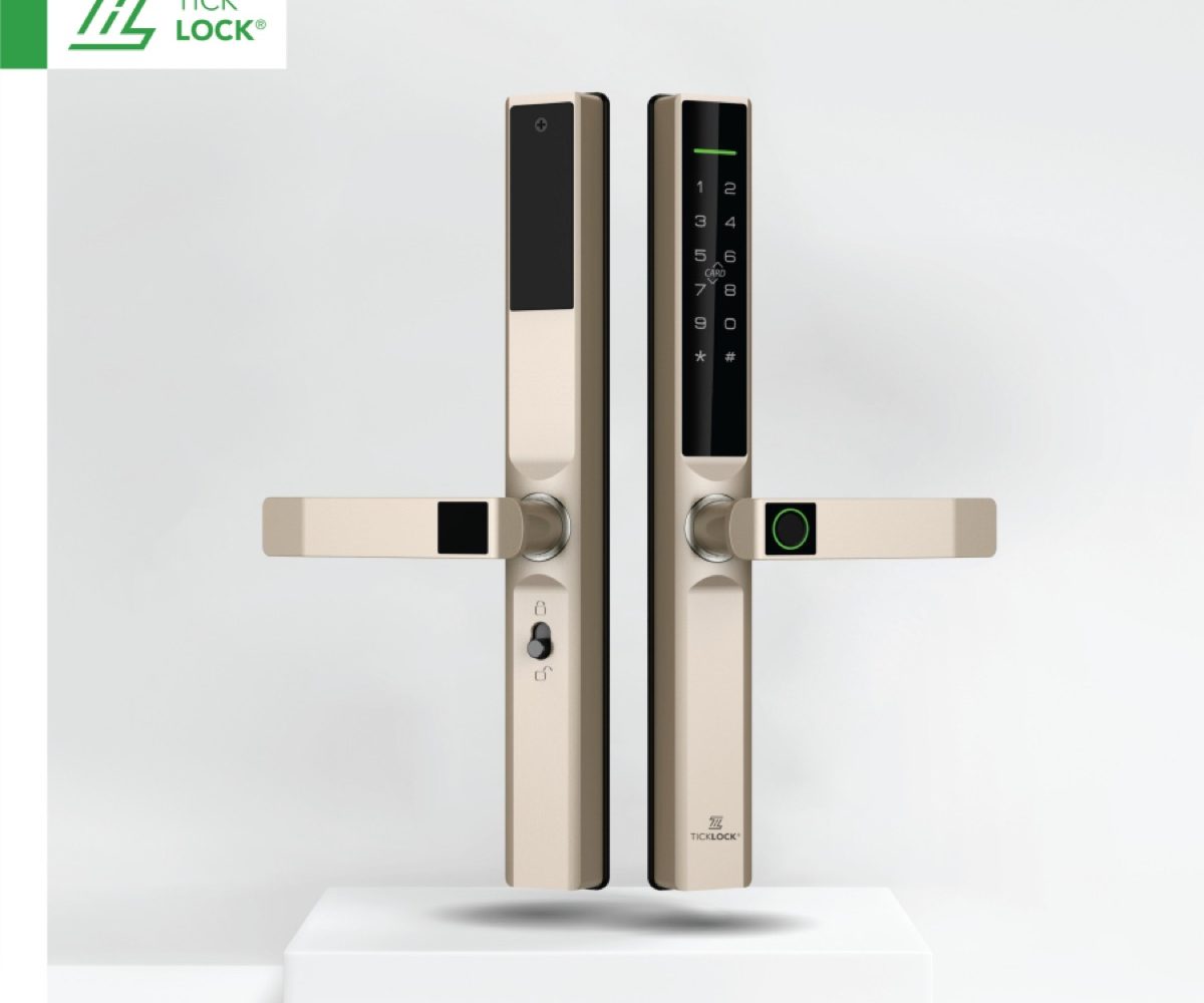 Khóa vân tay cửa nhôm TICKLOCK AD106 lắp cho đố cửa rộng trên 5 cm