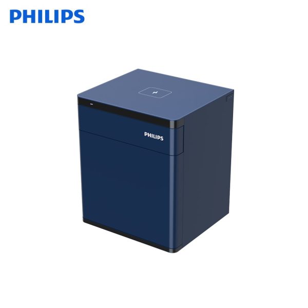 Két sắt mini thông minh Philips SBX301 bản xanh navy nhìn chếch bên phải