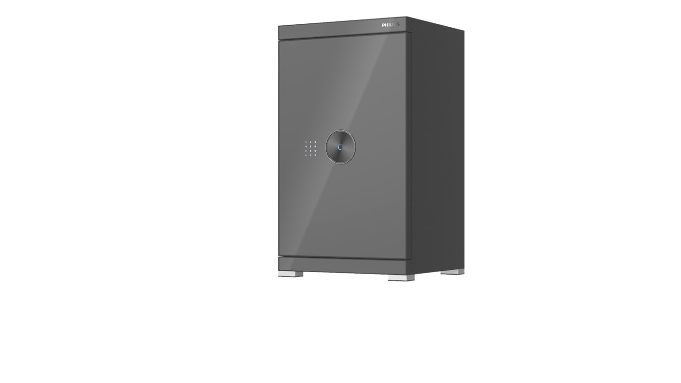 Két sắt thông minh Philips SBX602 màu xanh xám nhìn chếch từ bên phải