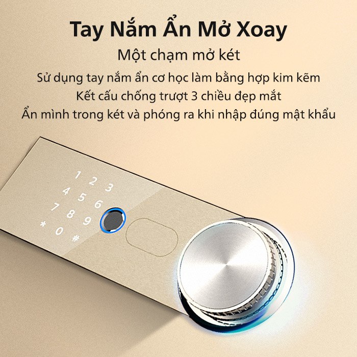 Cận cảnh bàn phím và tay nắm xoay trên cánh két Philips SBX202